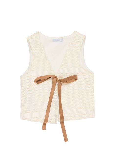 Gilet con fiocco Lù-Lù BY MISS GRANT | LL4263LATTE